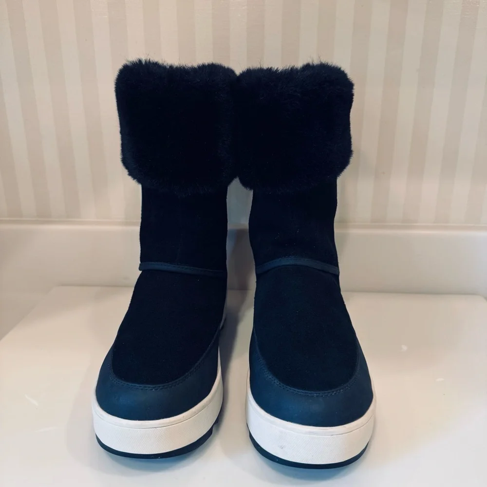 Koolaburra by UGG Black Tynlee Waterproof Winter Boots With Faux Fur Cuff Size 7